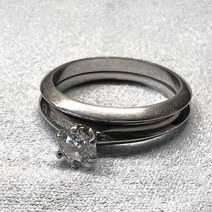 Tiffany & Co engagement and wedding band
